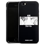 Slim Case extra dünn kompatibel mit Apple iPhone SE (2016-2019) Silikon Handyhülle schwarz Hülle Sasuke Offizielles Lizenzprodukt Naruto Shippuden