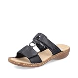 Rieker Damen Pantoletten 60885, Frauen Slipper,Sommerschuhe,sommerclogs,Schlupfschuhe,schluepfschuhe,Slides,Slip-ons,Mules,schwarz (00),40 EU / 6.5 UK