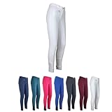 RL24 - Kinder-Reithose Flex Basicline | Reiterhose für Mädchen & Jungen | Silikon-Vollbesatzreithose | hautfreundlich, atmungsaktiv & elastisch | Reitleggings in Weiß in Größe 110