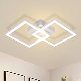 Homefire Deckenlampe LED Deckenleuchte Küche - Modern Küchenlampe 24W Wohnzimmerlampe Design Flurlampe Warmweiß Schlafzimmerlampe Flur Deckenbeleuchtung Eckig Weiß für Wohnzimmer Schlafzimmer