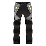 linlon Kinder-Skihose, Wandern, Jungen, Mädchen, Outdoor, wasserdicht, winddicht, Fleece, warm, isoliert, #16012-Grau-L