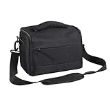 WURMONE Kameratasche Spiegelreflex, Schwarz SLR Fototasche, DSLR Kameratasche, Umhängetasche mit Regenschutzhülle, Kamera Tasche für Canon Nikon Sony Kameras und Zubehör