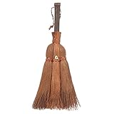 SEWOART Brauner Seidenbesen Reinigungsmittel Dekorative Besen Schneebesen Besen Mit Kurzem Griff Minibürste Haushaltsstaubwedel Handgefertigter Palmfaser-Staubwedel Haushaltsbesen
