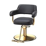 LEADZM Professioneller Friseurstuhl mit 360° Drehung und hydraulischer Pumpe, Barberstuhl Höhenverstellbar, Kapazität 150 kg Frisörstuhl für SPA Schönheit (Schwarz)