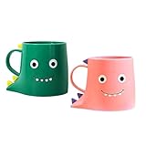 DINESA PP-Halter, 2 Becher für Dinosaurier, Zahnputzbecher für Badezimmer, langlebiger Zahnputzbecher für Badezimmer B