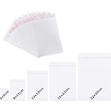 Folienbeutel 500 Stück für DIN Größen A4 A5 A6 A7 A8 Verschlusslasche Selbstklebend Adhäsionsverschlussbeutel Plastiktüte Beutel