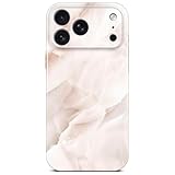 ONEFLOW Bliss Cover für iPhone 17 Pro Max Hülle in Marmor Optik, Designer Case Handy Schutzhülle mit Kameraschutz, Muster Hardcase Glitzer Handyhülle marmoriert, Creme Rosa