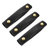 Veemoon 3St Lederhandtasche Aufkleber Bote Fanny Kühltasche Griffe Handtaschen Zubehör PU-Griffabdeckung Griffschutz für Einkaufstaschen Koffertasche Griffhülse Tasche Griff Ärmel Black
