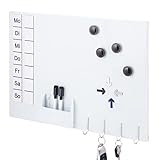 bremermann Magnettafel aus Metall, beschreibbar, viel Zubehör, weiß lackiert