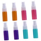 BAZEITFLOW 8 Stück Teiliges Bunte Glas sprühflaschen für Ätherische Öle Parfüm und Make up Nachfüllbare Reiseflaschen Handliche Wiederverwendbare Probenflaschen für Unterwegs