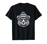 Winterhart Bär mit Mütze Ski Snowboard Ski Party Winter T-Shirt