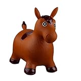 Relaxdays 10024991_93, braun Hüpftier Pferd, inklusive Luftpumpe, Hüpfpferd bis 50 kg, Hüpfpony BPA frei, für Kinder, Hüpfspielzeug, 48 x 26 x 58 cm