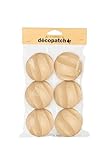Décopatch NO064C - Packung mit 6 gedrehten Kugeln aus Karton, zum Aufhängen, 7,5x13,5x21 cm, ideal für Weihnachtsdeko, Kartonbraun, 1 Pack