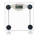 Healeved Transparente Digitale Personenwaage mit Lcd anzeige Präzise Messung Robuste Elektronische Körperwaage für Zuhause Flaches Design Schnelle Gewichtserfassung Überlast