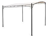 Anbaupavillon Terrassenpavillon MANTOVA-XL 300 x 300 cm, Stahlgestell schwarz pulverbeschichtet, Dachplane wasserdicht beschichtet ecrufarben