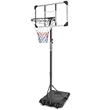 Basketballkorb, tragbarer Basketballkorb, Basketballanlage Höhenverstellbare Korbhöhe 170 bis 214 cm Basketballständer Korbanlage für Erwachsene & Kinder, Indoor/Outdoor, Schwarz