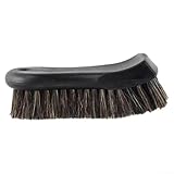 Yhenlovtt Weiche Rosshaar-Reinigungsbürste für Leder, Vinyl und Marine-Polsterung, Auto-Innen-Detaillierungsbürste mit ergonomischem Griff, kratzfeste Borsten (Innenbürste)