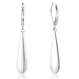 Silber Ohrringe Hängend Damen, Hypoallergen Sterling Silber 925 Ohrringe Französische Ohrhaken Lange Wassertropfen Träne Anhängerohrring Baumelnde Ohrhänger Silber Boho Ohrring Damen Frauen Schmuck