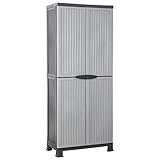 Susany Kunststoffschrank, Aufbewahrungsschrank, Home Organizer, Aufbewahrungsfächer, Außenschränke & Schränke, für Zuhause, Büro, Garage und Lagerraum, mit 2 Türen und 6 Regalen, 68 x 39 x 171,5 cm