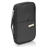 Reisepass Tasche, Reiseunterlagen Organizer für Damen und Herren, Wasserdicht Familie Reiseorganizer für Kreditkarten, Ausweis und Reisedokumente (schwarz)