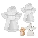 2 Stück Engel Gießformen Silikon Gießform DIY Kerzenform 3D Engel Kerzenhalter Engel Silikonform Ostern Silikonform Engel Silikonformen Gießformen für Die Herstellung Von Kerzen,Engel Figuren