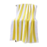 GLSZNQO Strandtücher und Badetücher aus Baumwolle(Yellow White Strips)