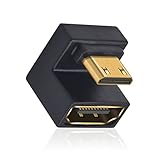 Duttek U Shape Mini HDMI to HDMI 8K Adapter, UP Angle HDMI auf Mini Winkel Adapter Support 8K@60Hz,48Gbps für Kamera/Laptop/Tablet/HDTV/Projektor (1 Stück)