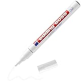 edding 8055 Outdoormarker - weiß - 1 Lackstift - Rundspitze 1-2 mm - stark deckend, wasserfest - Lackmarker für den Außenbereich - permanentes Beschriften z.B. von Mülltonnen, Kinderspielzeug