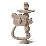 Moonkie BPA-freies Silikon-Beißspielzeug, 360°-Baby-Zahnbürste mit Saugnapf, ideal für Babys 6-12 Monate