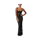 Elegante Spitze Durchsichtig Maxi Kleid Frauen Sommer Sexy Spaghetti-trägern Bodycon Hochzeit Party Kleider Schwarz Split Langes Kleid