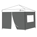 Sekey 2PCS Seitenwände für Pavillon 3x3 Wasserdicht Winterfest, Seitenwände für Pavillon Partyzelt Gartenzelt 3x3m, 1 Fenster 1 Tür, (Grau, 1 Fenster 1 Tür)