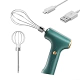 HomeVortex Wiederaufladbarer Handmixer mit USB, Doppelzweck-Küchenhandmixer, wiederaufladbar, zum Backen von Kuchen für Eier, Creme, Butter (drei Gänge)