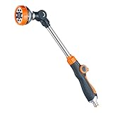 GRIFEMA Blumenampel-Gießstab, 8 Sprühbilder Garten Schlauch Bewässerung Zauberstab, 40.5cm Lang, Stab-Gartenbrause für Einen Höheren Wasserdurchfluss [Exklusiv bei Amazon], Schwarz/Orange, GE1305