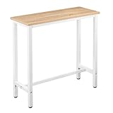 WOLTU 1x Bartisch Bistrotisch Stehtisch Esstisch, Metallgestell, Tischplatte aus MDF, Helleiche, 100x40x100cm(BxTxH)