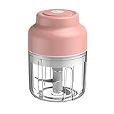 FUUIE Elektrischer Knoblauchmixer Fleischwolf Multifunktionale Haushaltskochmaschine RüHren Chili FüLlung Fleischwolf Rosa