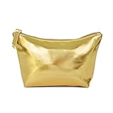 Handliche Gold Make Up Tasche Praktische PU Ledertasche Kosmetik Reise Organizer Vielseitige Aufbewahrung Für Den Täglichen Gebrauch Gold
