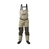 HWJFDC Wathose Wathose for Fliegenfischen, atmungsaktiv, wasserdicht, mit Strumpffuß, Flusswathose for Damen und Herren(Olivegreen,3XL)