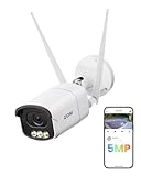 ZOSI 5MP WLAN Überwachungskamera Außen, 2,4GHz/5GHz IP WLAN Kamera Outdoor mit Echtfarben-Nachtsicht, F1,0-Blende, KI Personen-/Fahrzeugerkennung, C186A AuroraLux