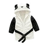 Beaupretty Bademantel Kapuzenhandtuch aus Weichem Flanell mit Niedlichem Panda motiv Saugfähig und Warm Einteiler für Kleinkinder Bad zum Schutz vor Kälte für Einfache Windelwechsel
