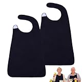 Asitanie 2 Stück Lätzchen für Erwachsene, Schlabberlatz für Erwachsene,Waschbar Verstellbare Latz,für Männer Frauen Senioren und Menschen mit Behinderung (Schwarz)