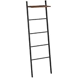 HOOBRO Handtuchleiter, Leiterregal mit 5 Ebenen, Handtuchständer, Stabile Kleiderständer, platzsparend, Industriestil, für Wohnzimmer, Schlafzimmer, Badezimmer EBF73CJ01G1