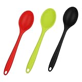 Hyrew 3 Stück Silikon Kochlöffel, Küchenlöffel Silikon Rührlöffel Kochlöffelset zum Rühren und Mixen, 27cm