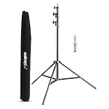 Walimex pro AIR 290 Deluxe Lampenstativ max. Höhe 290 cm, Lichtstativ mit Luftfederung, Blitzstativ mit 7 kg Traglast, Leuchtenstativ aus Aluminium, Dreibeinstativ für Fotostudio und Outdoor