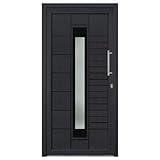 HORI Haustür Kunststoff, aluminium, Komplettset konfigurieren, Hauseingangstür Modern I Farbe: anthrazit (innen weiß) I DIN rechts I Modell: Stripe I 208 x 98 cm