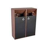 Mülleimer für draußen 38L/80L Mülltonne for den Außenbereich, Doppelfässer, quadratische Metall-Mülltonne in zwei Farben, moderne kommerzielle Mülltonnen for den Haushalt (mit Aschenbecher) Mülleimer(