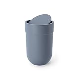Umbra Touch Abfalleimer mit 6 L Fassungsvermögen und Schwingdeckel – Kosmetikeimer und Papierkorb für Badezimmer und Kleine Räume – Modernes, Glattes Design mit Soft Textur, Schieferblau
