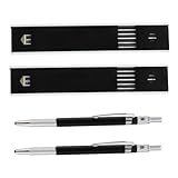 STOBAZA 2 Satz Metall Druckbleistifte zum Zeichnen Verschleißfest mit Rutschfester Oberfläche und Metallclip Kompakt für Büro und Skizzieren