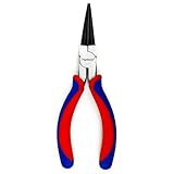 INGDAUM® Rundzange, 160 mm, mit 2-Komponenten-Griffen blau-rot für Reparaturen, Montagen, Biegen und Schneiden