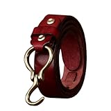 OBASDFD Ledergürtel 3, Cm Breit, 4 Mm Dick For Herren, Einzigartiger Vintage-Hüftgurt Mit Kupferhaken, Trendiges Freizeithosen-Accessoire(Reddish Brown,120cm/47)
