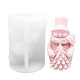 Virtcooy Schneemannform Silikon,Silikon-Schneemannform,Harzguss Kunsthandwerk Silikonformen Weihnachtsdekorationen - Exquisite weihnachtliche 3D-Kerzenform zum Basteln von Tafelaufsätzen
